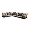  Brown Fabric Corner Floor Couch Arabic Sofa Seating Floor Pillow Seats