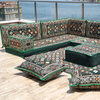Arabic Hospitality Majlis Furniture Green Fabric Floor Seating Pallet Cushion Set
