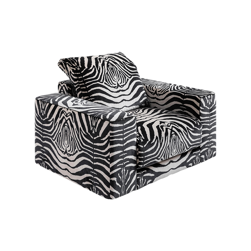 China Luxury Sofa Suppliers Wholesale Single Zebra Fabric Sofa Fresia Armchair