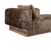 China Luxury Furniture Factory Douglas Dormeuse Sofa Brown Fabric Couch