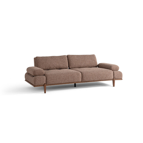 Bulk Modern Sofas Italy Wholesale Solid Wood Base Fabric Almond Sofa Set