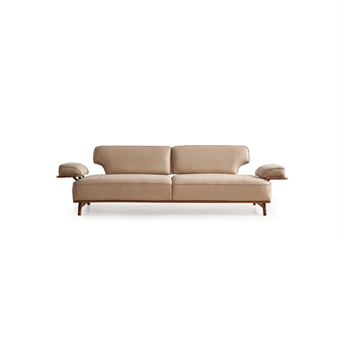 Nordic Furniture Solid Wood Banco Nubuck Fabric Sofa with Moveable Backrest And Armrest