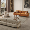 Furniture Wholesalers Nordic Lounge Furniture Orange Beige Fabric Banco Sofa Set