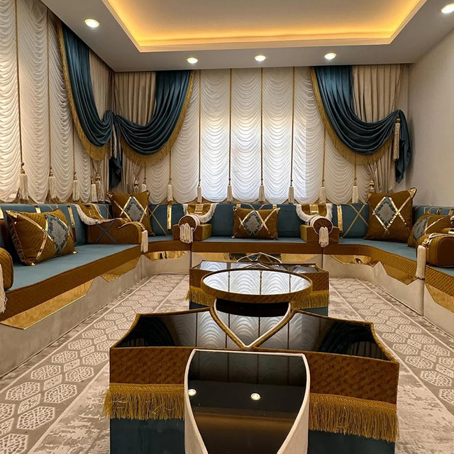 Arabic Majlis Sofa Seating Arabic Jalsa Ottoman Sofa Wooden Bench Furniture