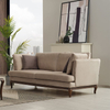 Foshan Upholster Furniture Nordic Brown Wood Base Bella Fabric Sofa Set
