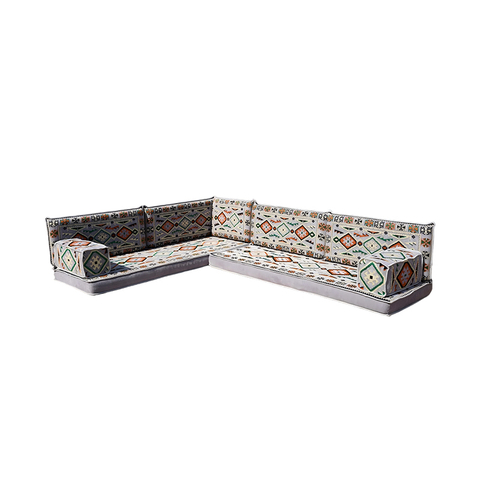 Gray L Shape Corner Floor Couch Pallet Sofas Arabic Grey Majlis Sofa Set