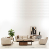 Modern Lounge Furniture Beige Fabric Couch Set Turkey Solid Wood Life Sofa Set