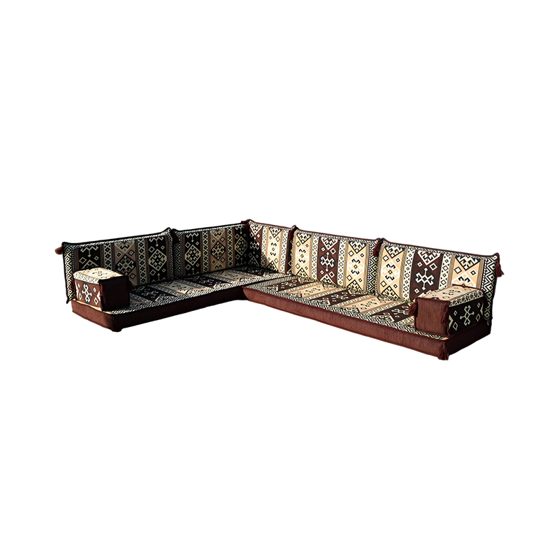 Brown Corner Floor Seating L Shaped Turkish Sofa Set Floor Sofa