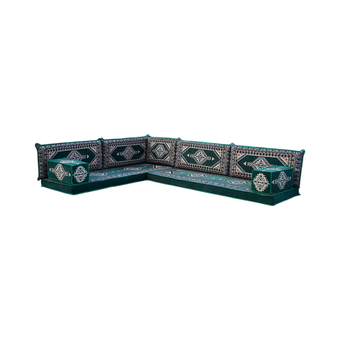 Arabic Living Room Furniture Deep Green Majlis Floor Sofa Corner Floor Seating