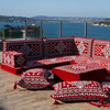 Floral Patterned Seating Set Indoor Floor Couch Modular Arabic Floor Sofa