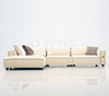 Italian Giorgio Lounge Suite Living Room Furniture Buff Fabric Couch Luxor L-shape Sofa