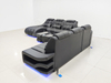 Futuristic Sectional Lounge Furniture LED Cupholder USB New Design Leather Couch