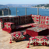 Maroon Arabic Floor Couch Burgundy Floor Cushion Corner Majlis Sectional