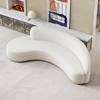 Modern Living Room Furniture Luxury Lounge Curved White Fabric Sofa