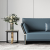 Modern Sofa Lounge Suites Italian Minimalist Furniture Blue Leather Couch