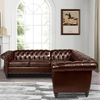 American Classical Chesterfield Corner Sofa Furniture Sectional Leather Lounge