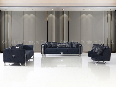 Luxury Interior Living Room Furniture Fabric 1+2+3 Sofa Set