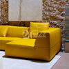 Modern Italian Minimalist Furniture Nubuck Fabric Corner Sectional Lounge Sofa