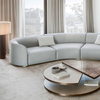 Modern Living Room Furniture Curved Leather Sectional Sofa