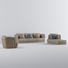 Luxury Italian Leather Couch Sectional Sofa Set with Quilting on Backrest