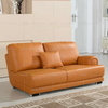 Modern L-shape Living Room Orange Leather Sectional Sofa