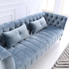 Modern Velvet Fabric Sofa with Stainless Steel Feet