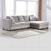 Leisure Chesterfield Fabric Sofa with Chaise