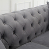 Gray Living Room Set Chesterfield Velvet Fabric Sofa