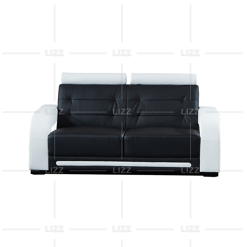 Living Room Leisure Black and White Leather Sofa