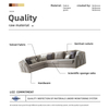 Italian Furniture Factory Small Corner Sectional Arcadia Composition Sofa