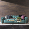 Button Tufted Sofa Loveseat and Chair with Reversible Backrest Turkish Gold Sofa Set