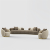 Italian Luxury Curved Furniture Boucle Fabric Mercedes Corner Sofa Set