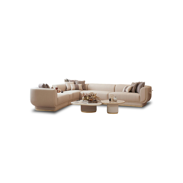 Modern Living Room Fabric Lounge Oscar Corner Sectional Sofa Set