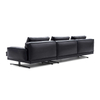 Mustic Leather Couch Italian Minimalist Black Leather Heavy-duty Sofa for Home Office And Hotel