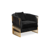China Sofa Furniture Factory Gold Stainless Steel Frame Mandy Armchair