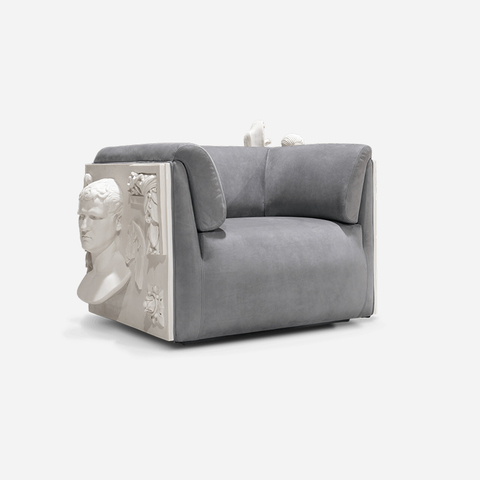 Custom Luxury Modern Designer Couch Versailles Armchair with Sculpture Back