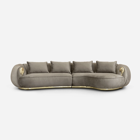Italian Luxury Brand Furniture Boca Do Lobo Fabric Sofa Soleil Curved Sofa