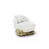 Factory Direct Luxury Sofa Suppliers Unique Design Angra White Fabric Armchair