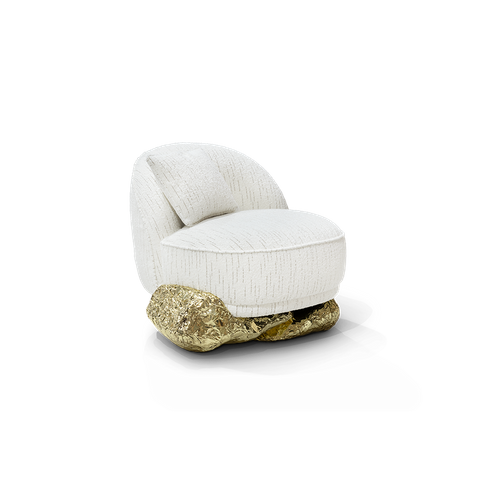Factory Direct Luxury Sofa Suppliers Unique Design Angra White Fabric Armchair