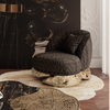 Luxury Sofa Suppliers Italian Luxury Fabric Angra Black Armchair
