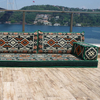 4 Inch Thickness Arabic Green Fabric Majlis Arabic Floor Sofa Seating