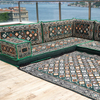 Arabic Hospitality Majlis Furniture Green Fabric Floor Seating Pallet Cushion Set