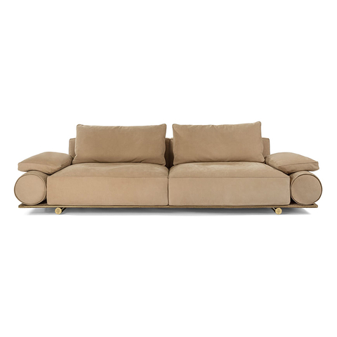 Italian Modern Home Furniture Foshan Sofa Factory Nubuck Fabric Donovan Roll Sofa