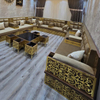 Brown Majlis Seatings Morrocan Jalsah Arabic Wooden Benches