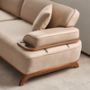 Nordic Furniture Solid Wood Banco Nubuck Fabric Sofa with Moveable Backrest And Armrest