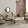 Foshan Upholster Furniture Nordic Brown Wood Base Bella Fabric Sofa Set