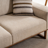 Nordic Wooden Sofa Divano Modulare Light Brown Fabric Elegant Sofa Set