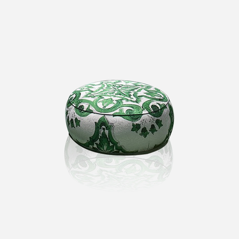 Unique Green Fabric Foot Stool Round Ottoman Fabric Futtons