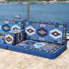Handmade Livingroom Sofas Blue Fabric Floor Couch Arabic Majlis Sofas