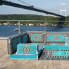 Light Blue Fabric Floor Sofa Arabic Sofa Set Custom Majlis Sofas